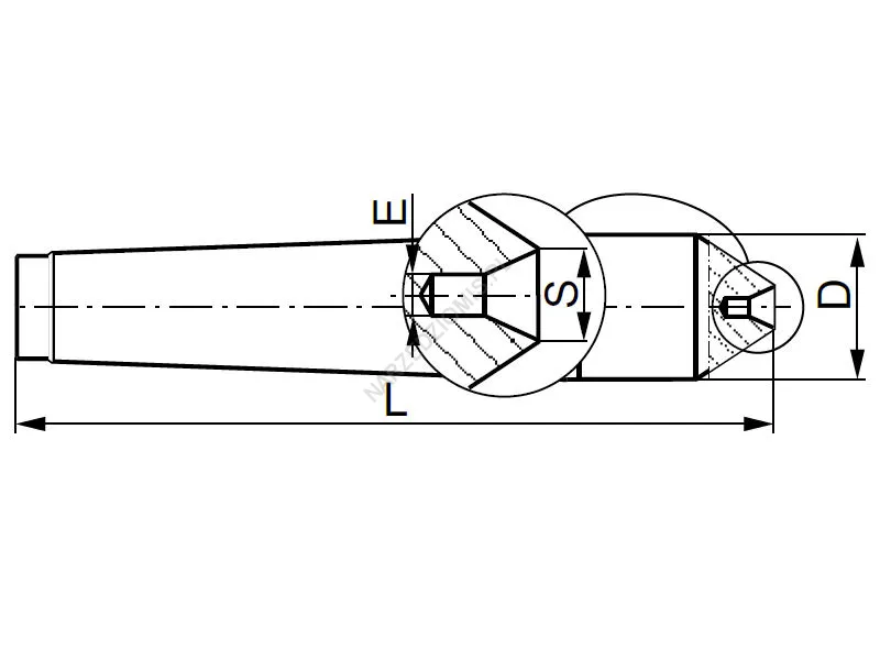 Rysunek techniczny: Kieł stały wewnętrzny - 60 stopni: T.8735 MS1 - KOLNO